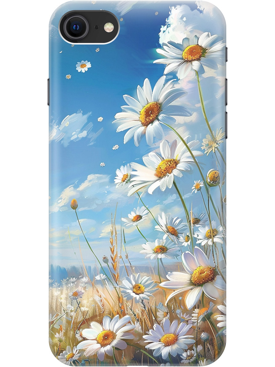 

Чехол на Apple iPhone SE (2022) / SE (2020) / 8 / 7 "Ромашки на поле", Белый;синий, 20001013