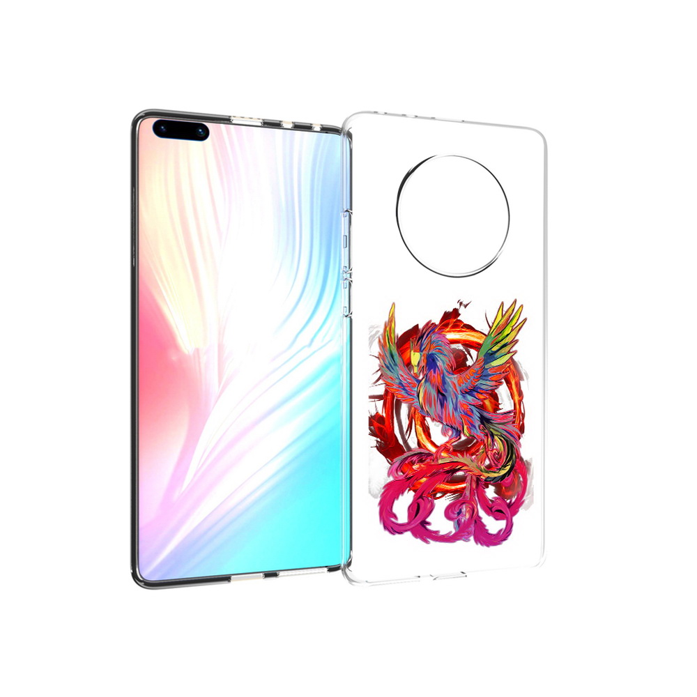 

Чехол MyPads Tocco для Huawei Mate 40 Pro красочный феникс, Прозрачный, Tocco
