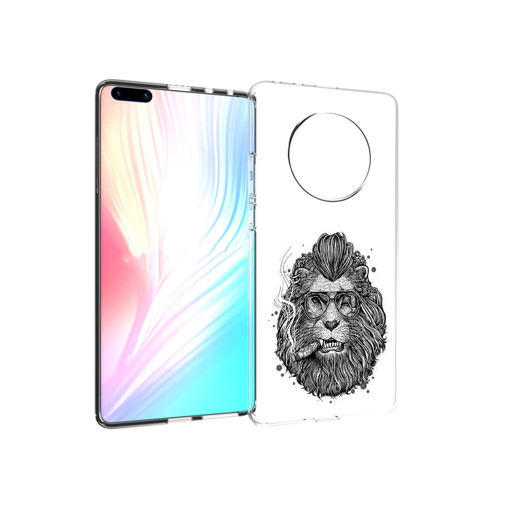 

Чехол MyPads Tocco для Huawei Mate 40 Pro курящий лев, Прозрачный, Tocco