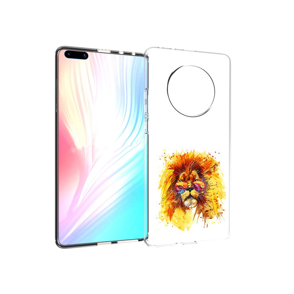 

Чехол MyPads Tocco для Huawei Mate 40 Pro лев в очках, Прозрачный, Tocco