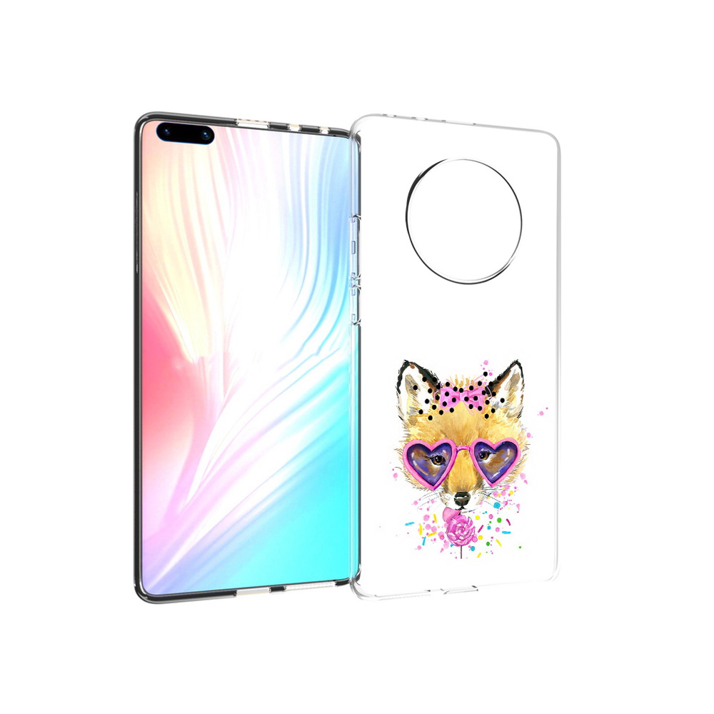 

Чехол MyPads Tocco для Huawei Mate 40 Pro лисенок с бантиком, Прозрачный, Tocco