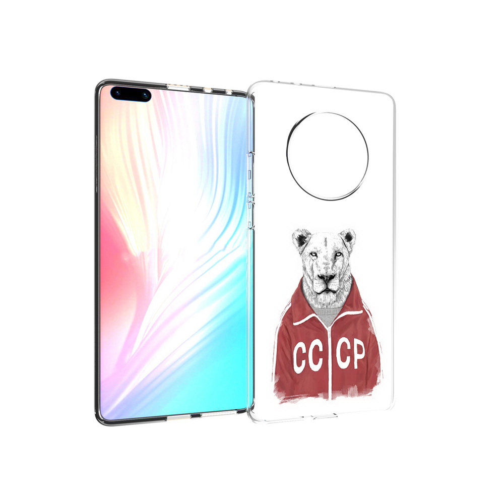 

Чехол MyPads Tocco для Huawei Mate 40 Pro львица ссср, Прозрачный, Tocco