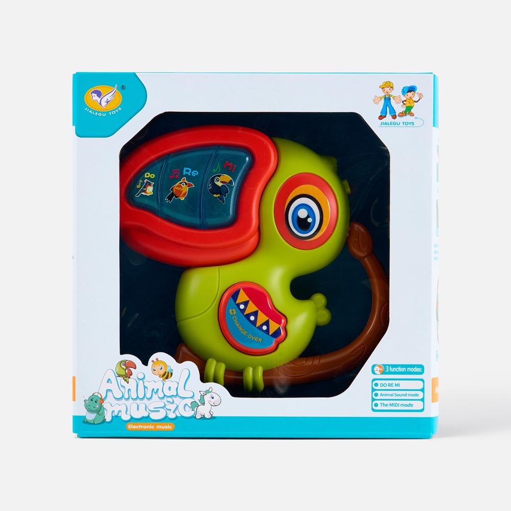 Развивающая игрушка для малышей музыкальная Jialegu Toys Попугай, 855-153A