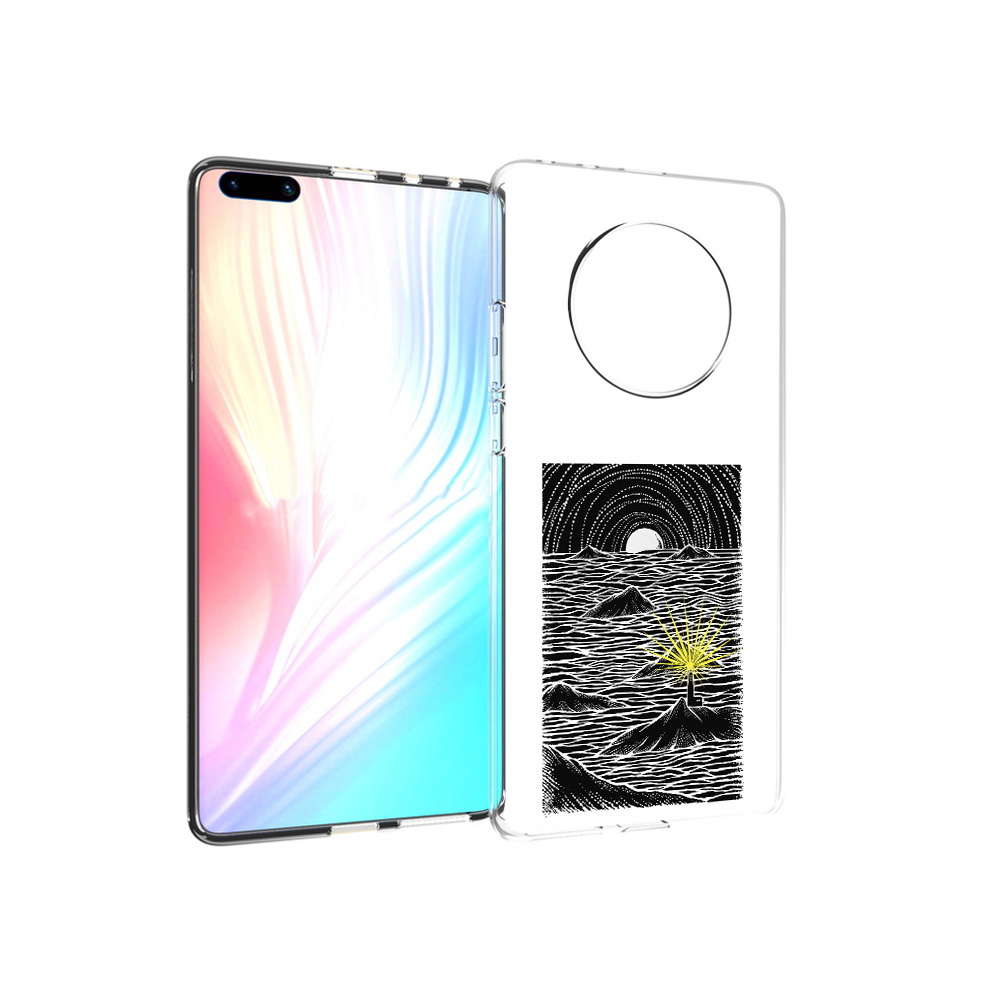 Чехол MyPads Tocco для Huawei Mate 40 Pro маяк в черно белом море