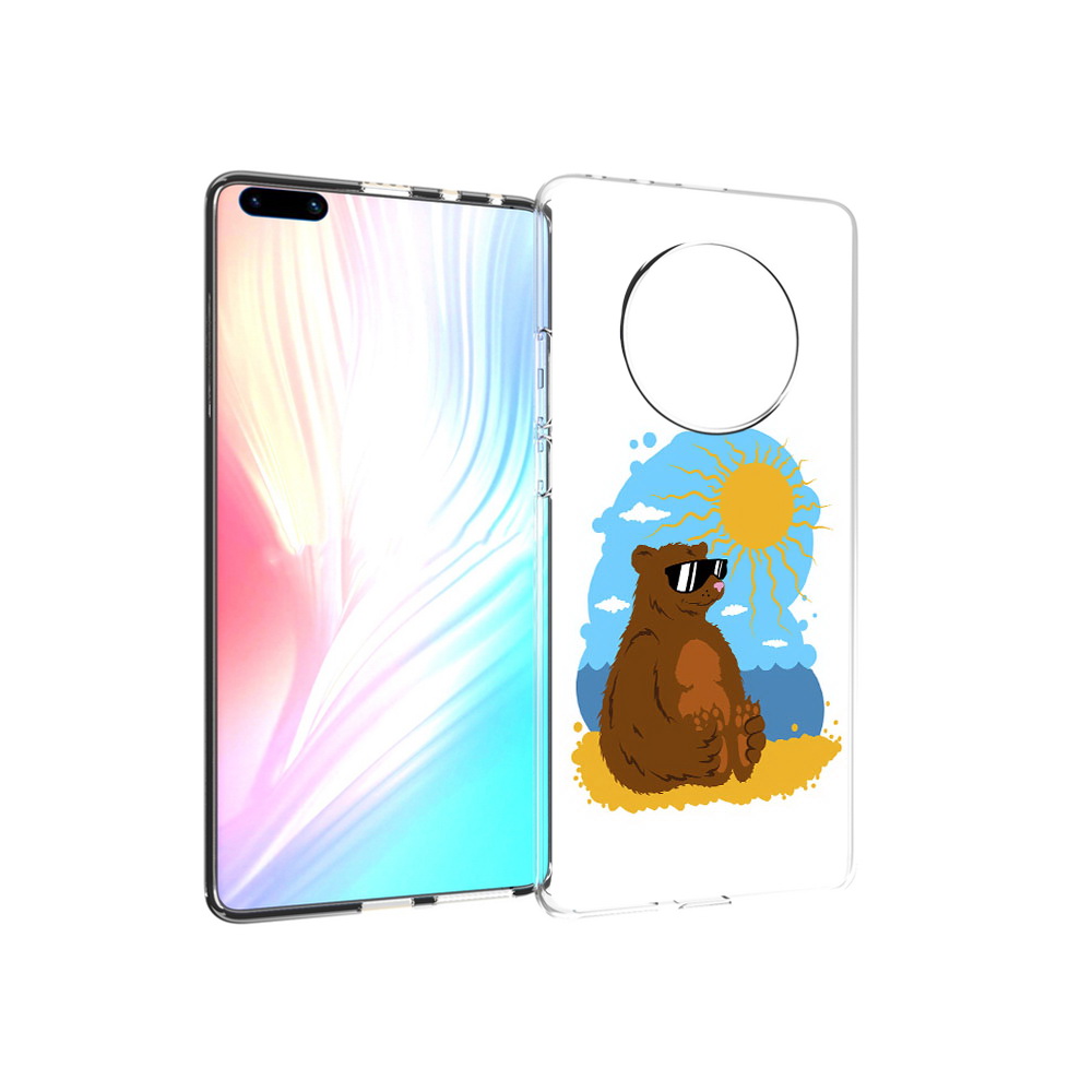

Чехол MyPads Tocco для Huawei Mate 40 Pro медведь на чиле, Прозрачный, Tocco