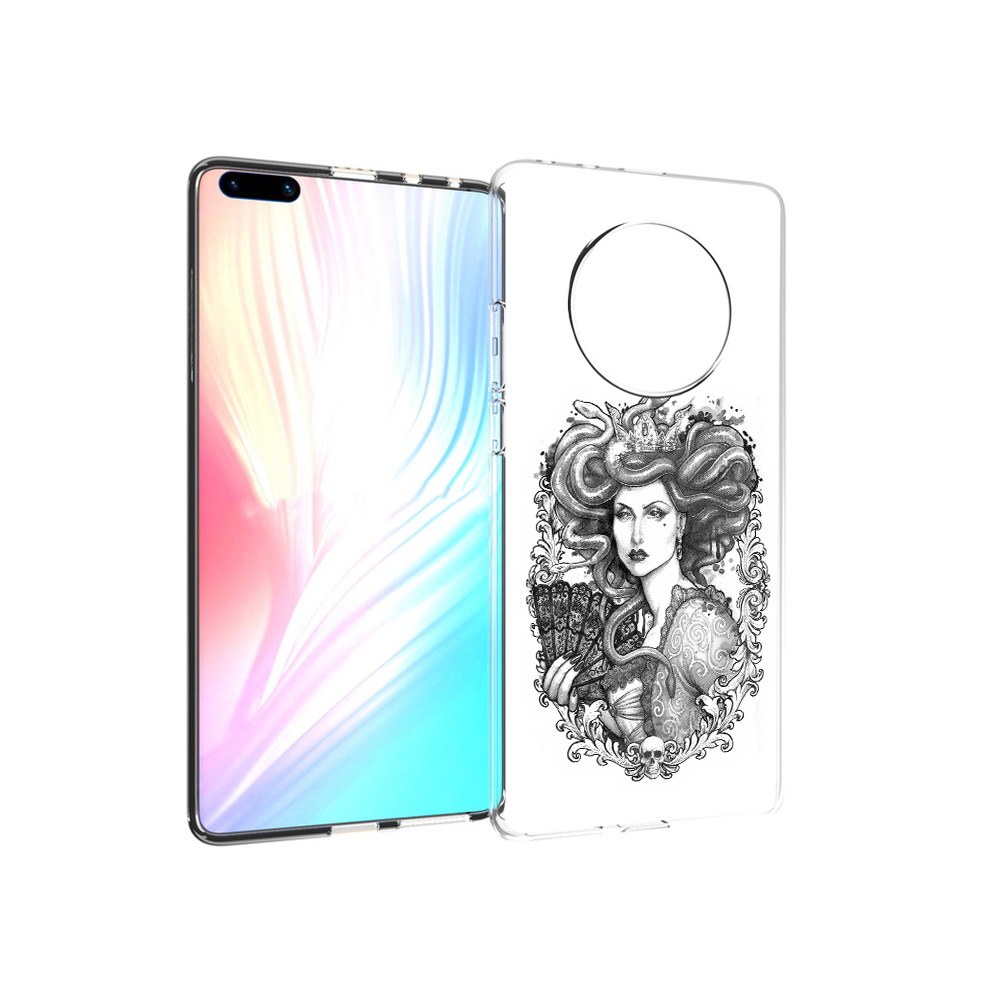 

Чехол MyPads Tocco для Huawei Mate 40 Pro медуза черно белый, Прозрачный, Tocco