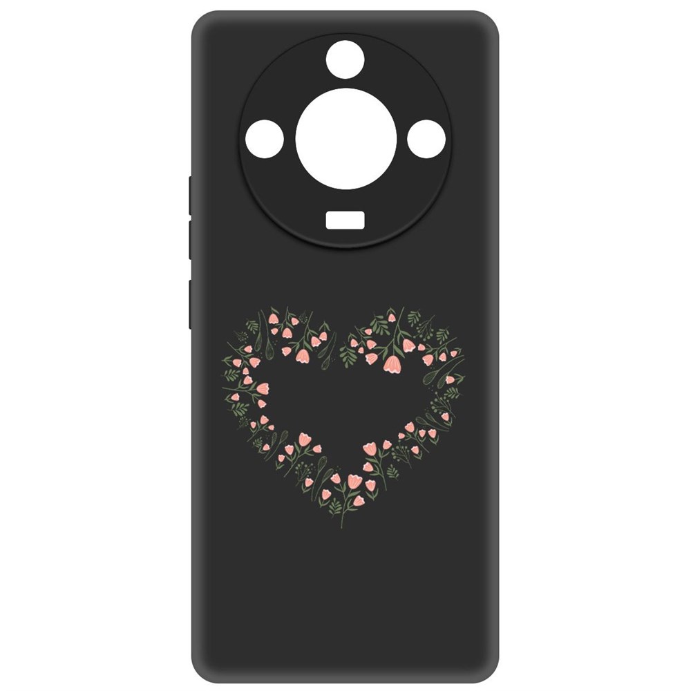 

Чехол-накладка Krutoff Soft Case Цветочное сердце для Realme 11 Pro черный