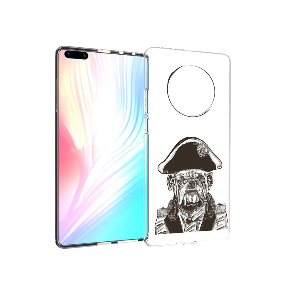 

Чехол MyPads Tocco для Huawei Mate 40 Pro мопс генерал, Прозрачный, Tocco