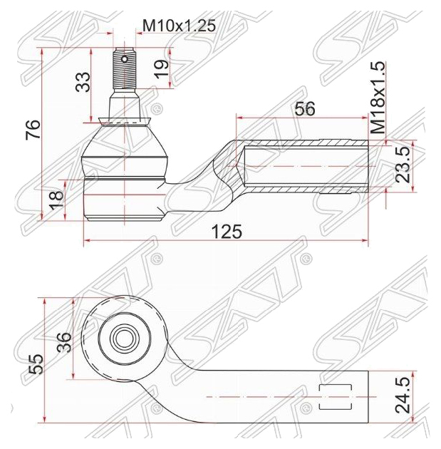 

Наконечник Рулевой Mazda 3 03-08/Mazda 5 05-10 Rh (правый) Sat арт. ST-BP4L-32-280
