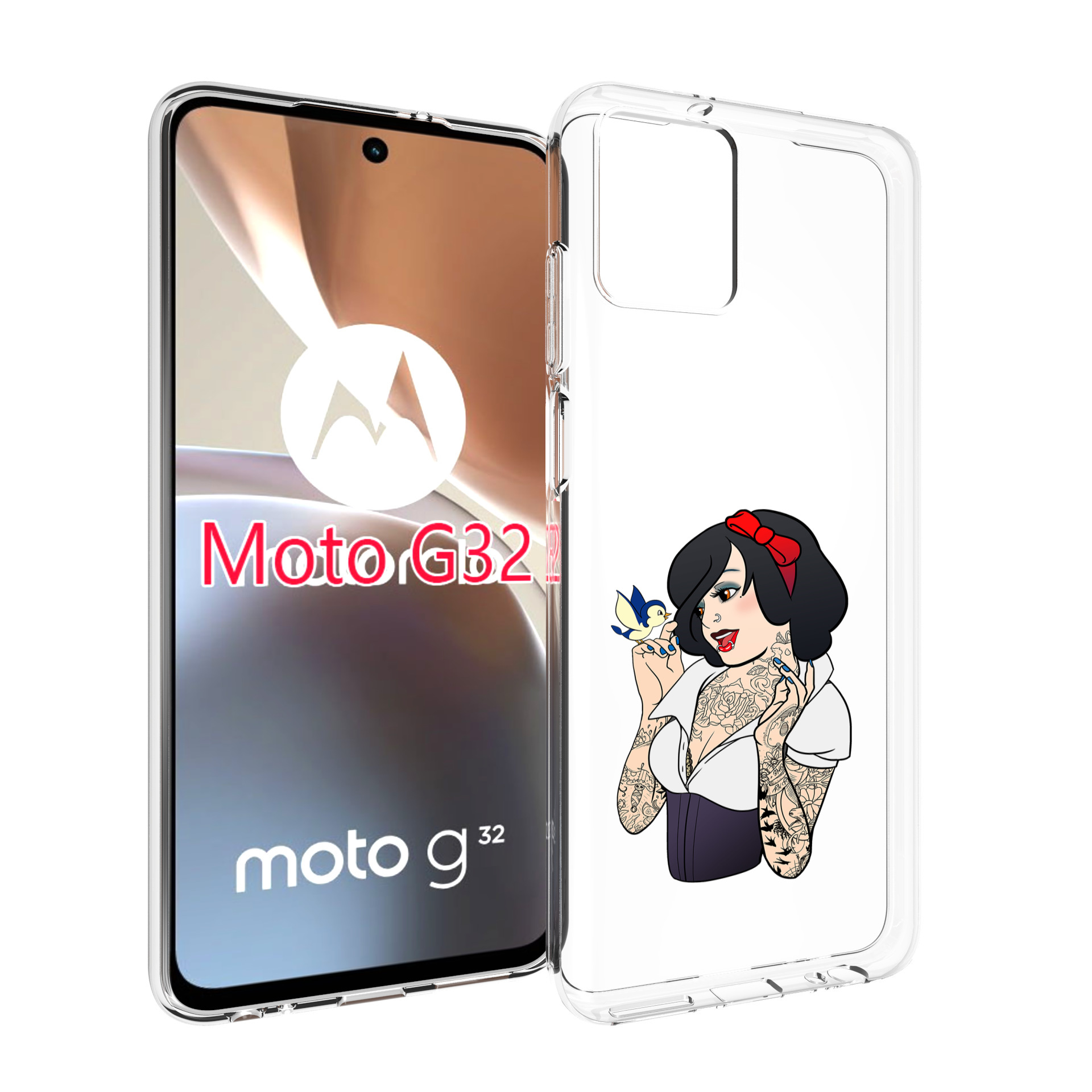 

Чехол MyPads принцесса-тату женский для Motorola Moto G32, Прозрачный, Tocco