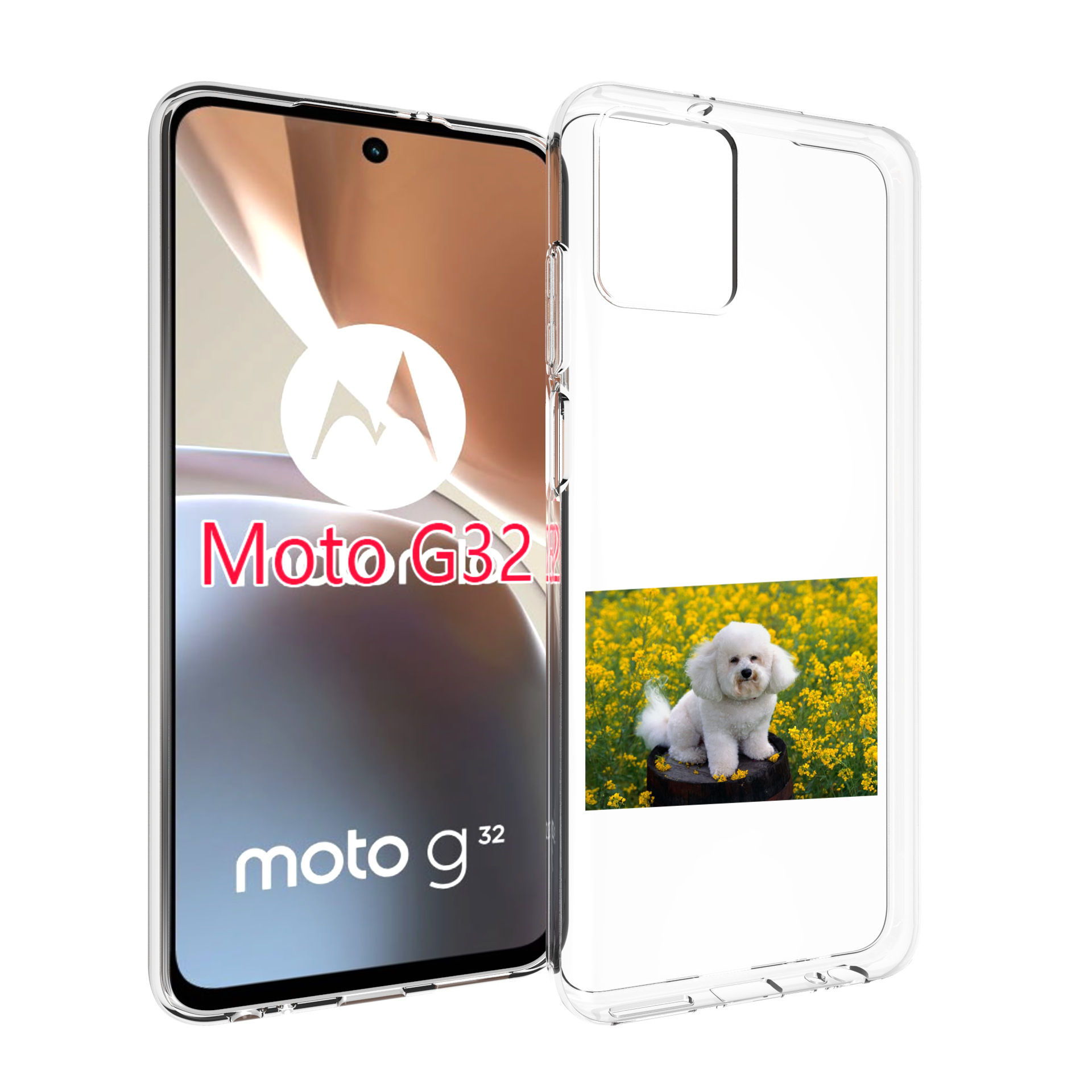 

Чехол MyPads пудель белыи для Motorola Moto G32, Прозрачный, Tocco