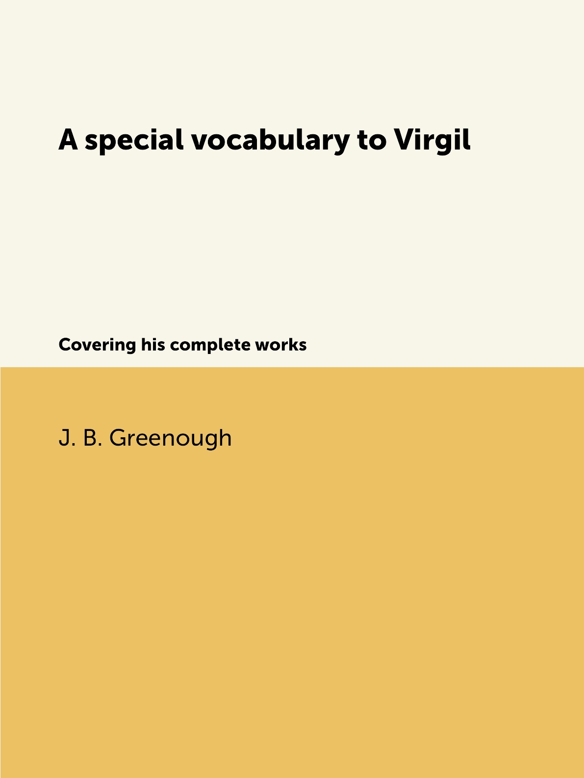 

A special vocabulary to Virgil