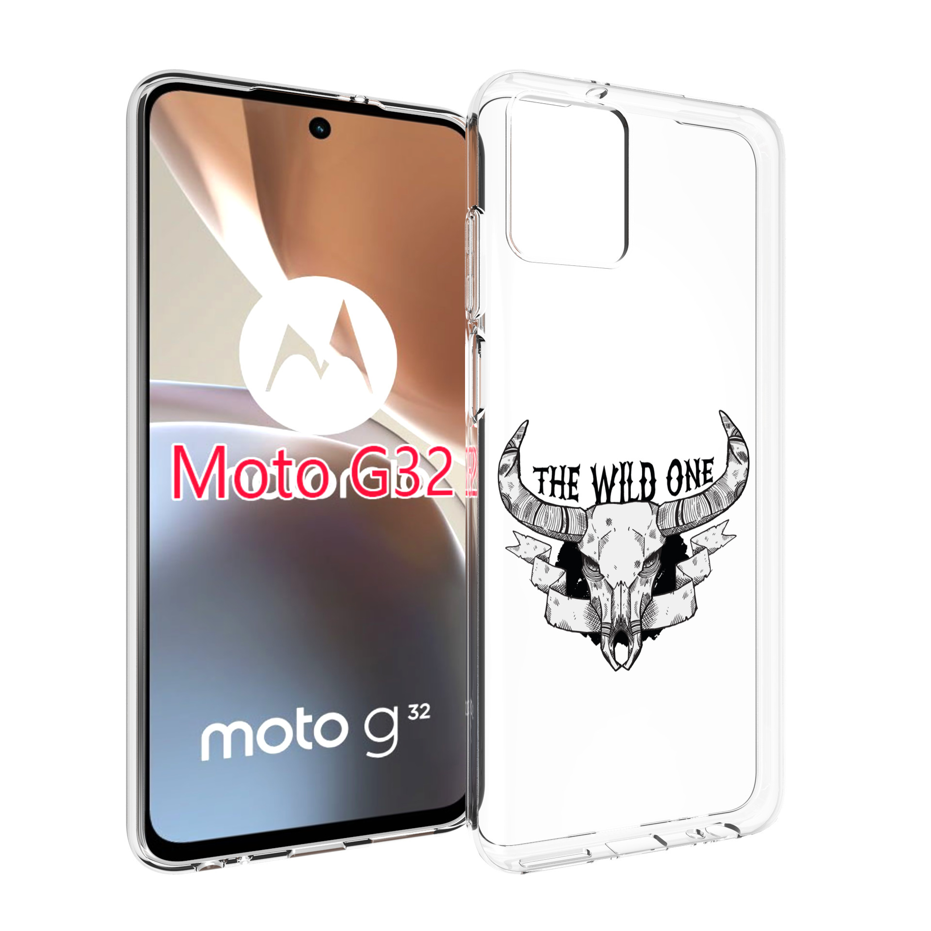 

Чехол MyPads рогатый-череп-оленя для Motorola Moto G32, Прозрачный, Tocco