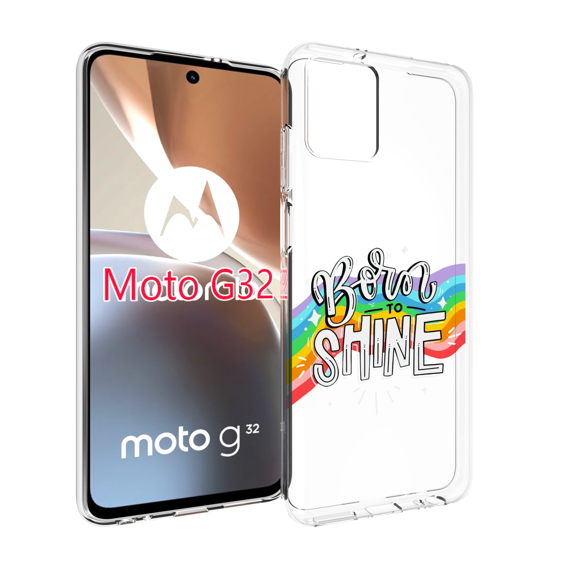 

Чехол MyPads рожден-чтобы-сиять для Motorola Moto G32, Прозрачный, Tocco