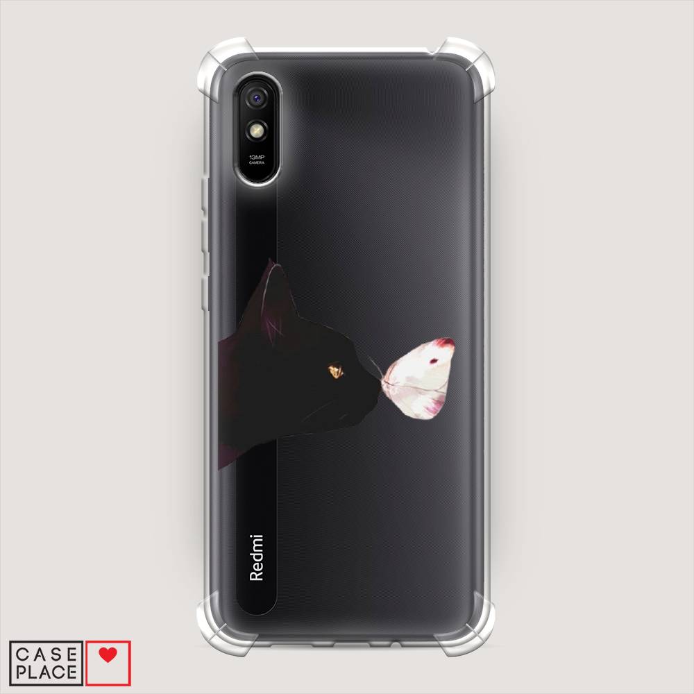 

Чехол Awog на Xiaomi Redmi 9A "Черный кот и бабочка", Разноцветный, 38951-1