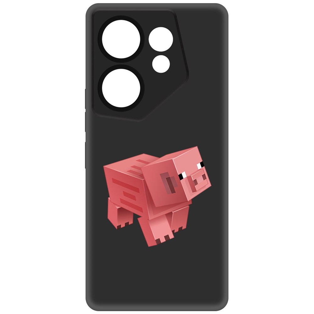 

Чехол-накладка Krutoff Soft Case Minecraft-Свинка для TECNO Camon 20 Premier черный