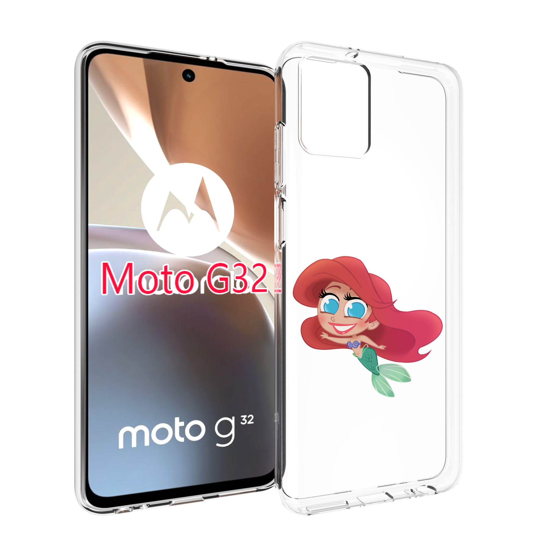 

Чехол MyPads русалка-мулатка для Motorola Moto G32, Прозрачный, Tocco