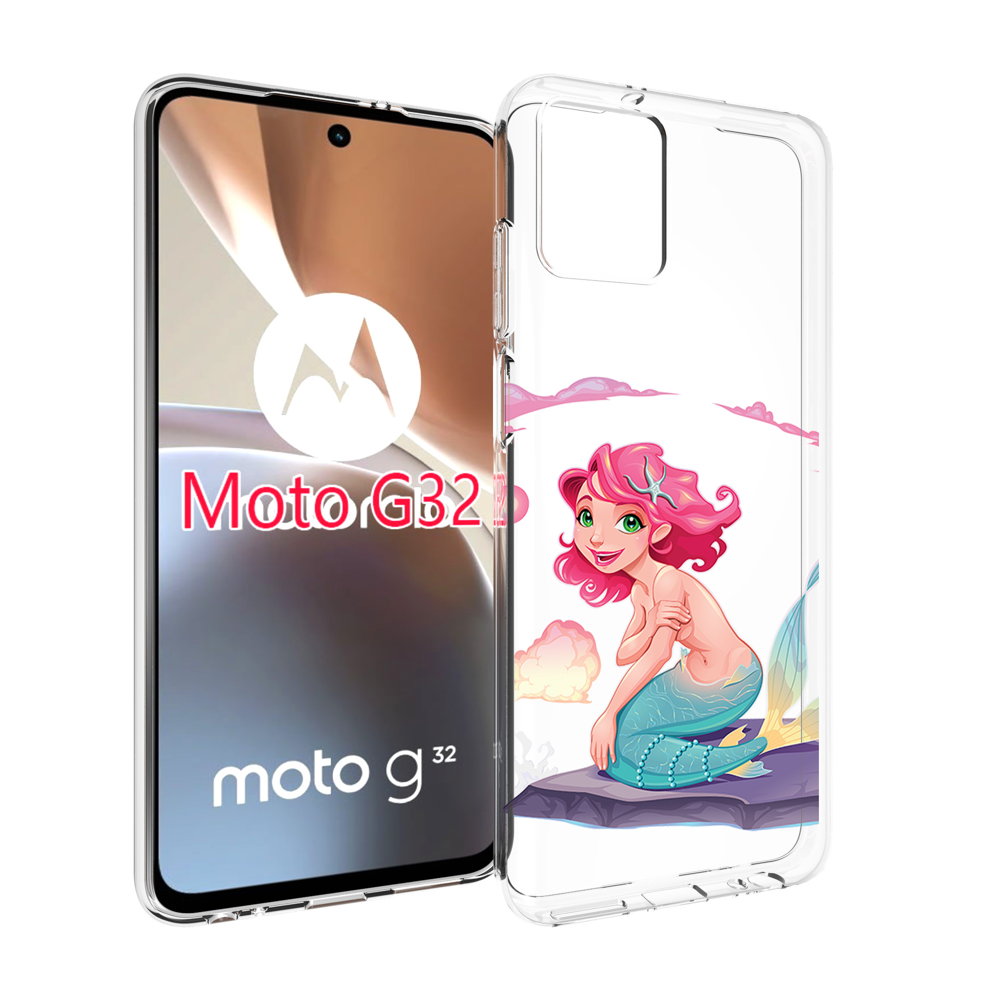 

Чехол MyPads русалочка для Motorola Moto G32, Прозрачный, Tocco