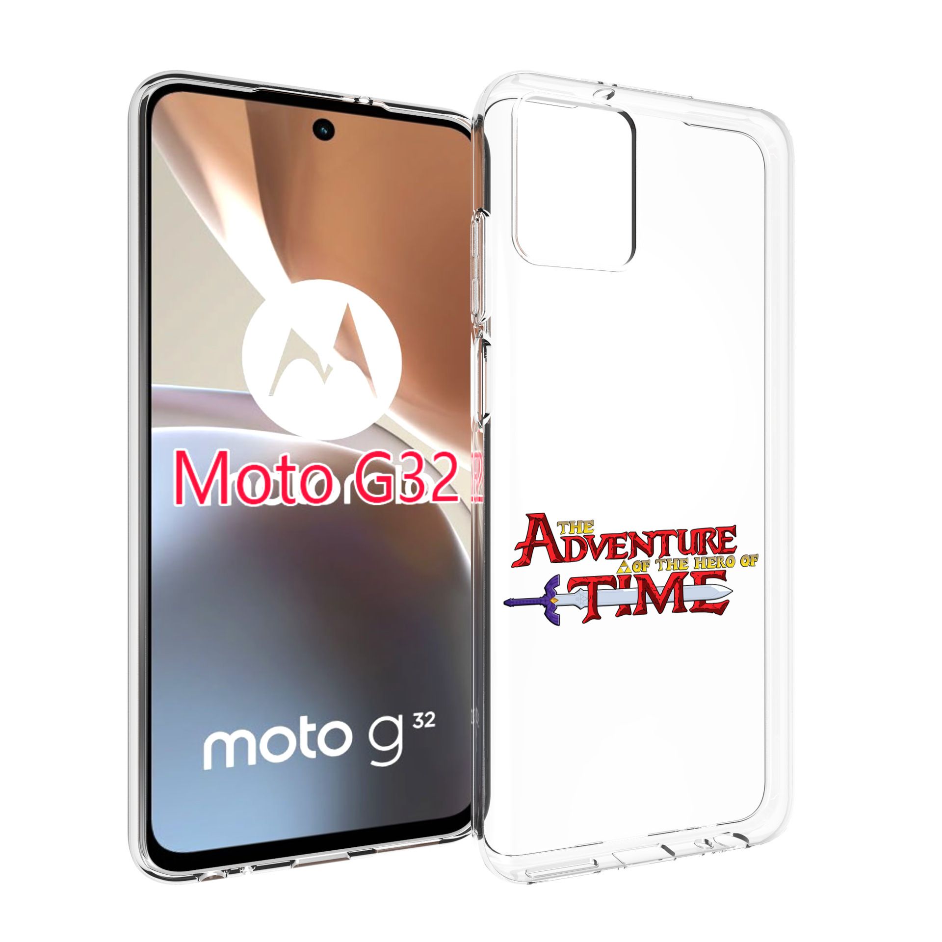 

Чехол MyPads время приключений логотип для Motorola Moto G32, Прозрачный, Tocco