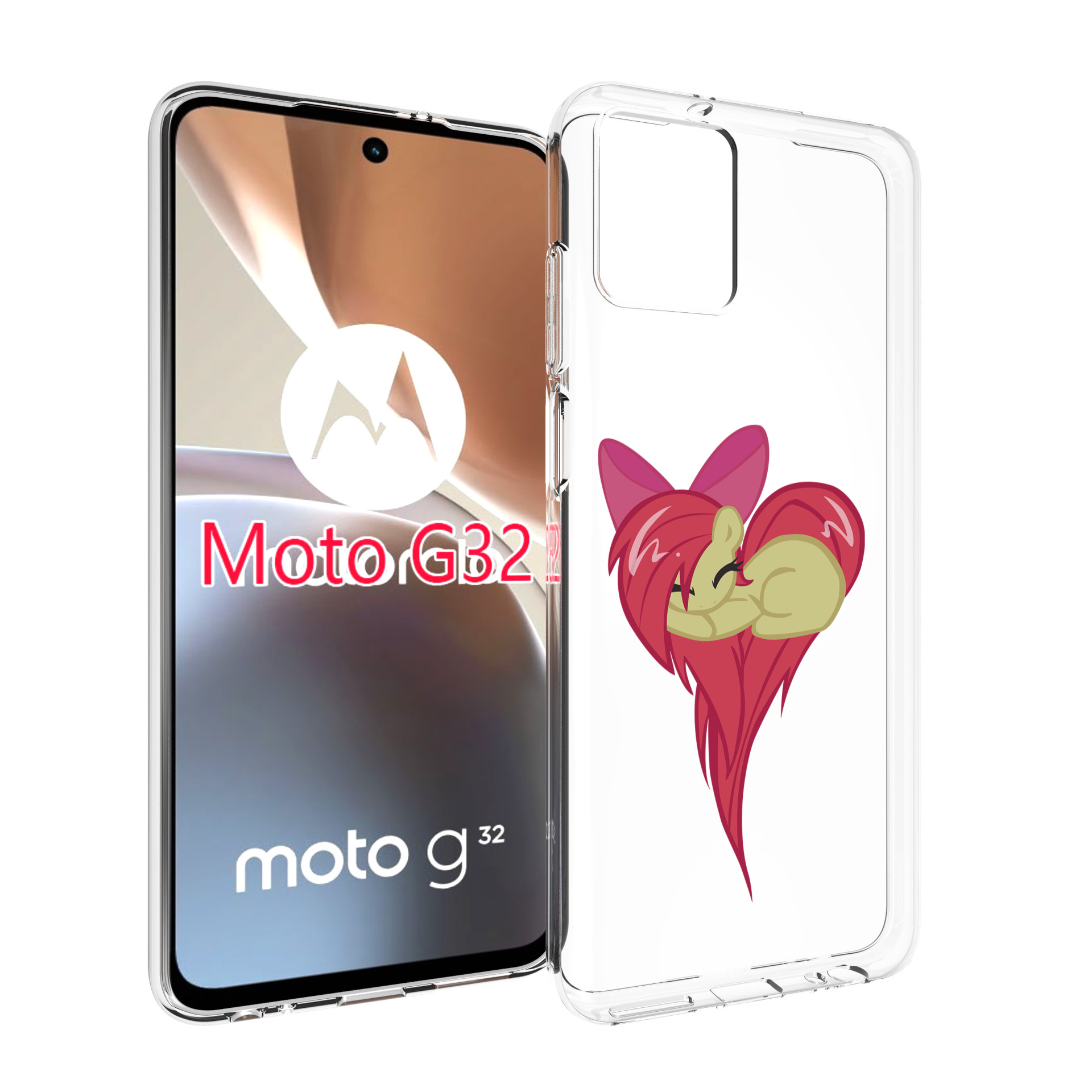 

Чехол MyPads сердце-из-пони для Motorola Moto G32, Прозрачный, Tocco