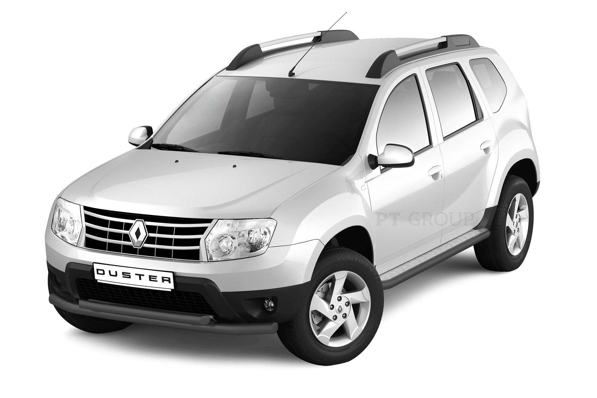 Защита порогов PT GROUP RENAULT Duster 2012-2020, «Эстонец» с алюм. площадкой, D 51мм, ППК