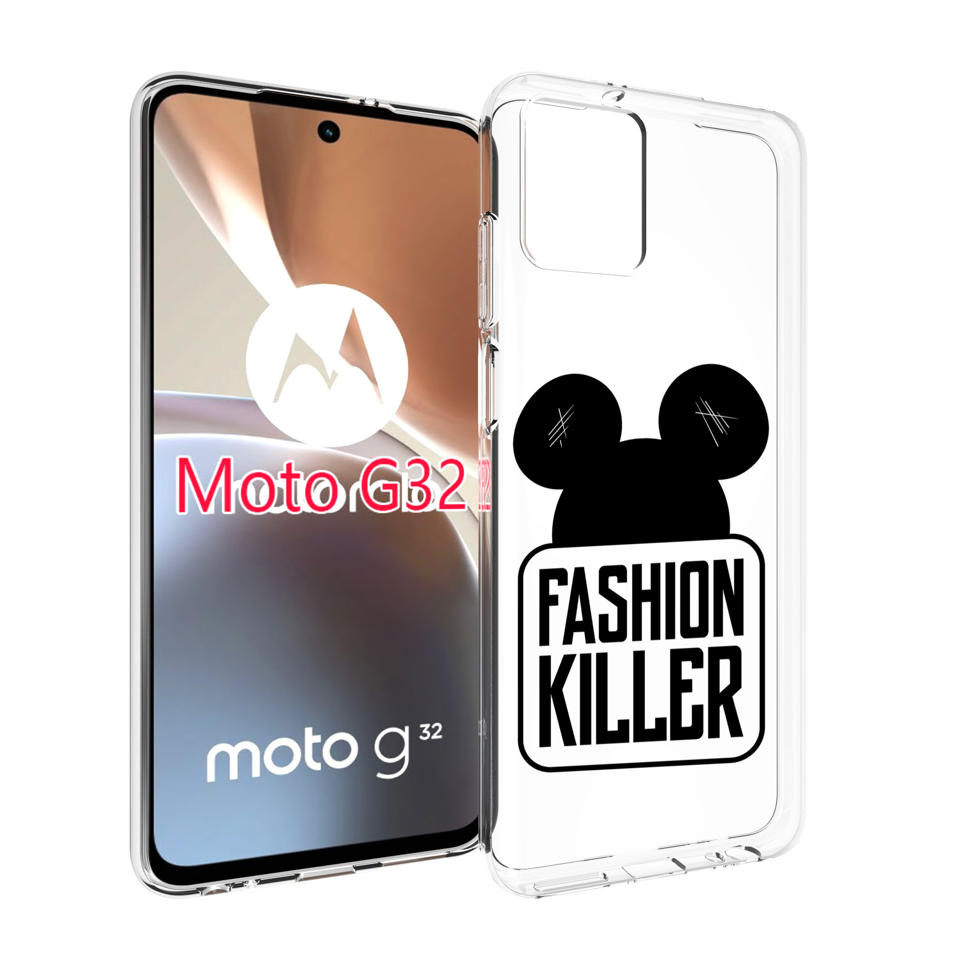 

Чехол MyPads силуэт-микки-мауса для Motorola Moto G32, Прозрачный, Tocco