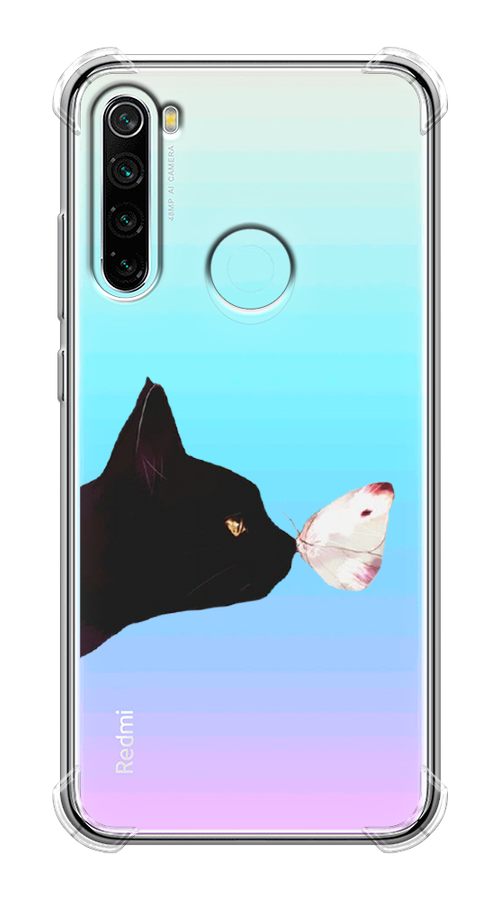 

Чехол Awog на Xiaomi Redmi Note 8 "Черный кот и бабочка", Разноцветный, 36551-1