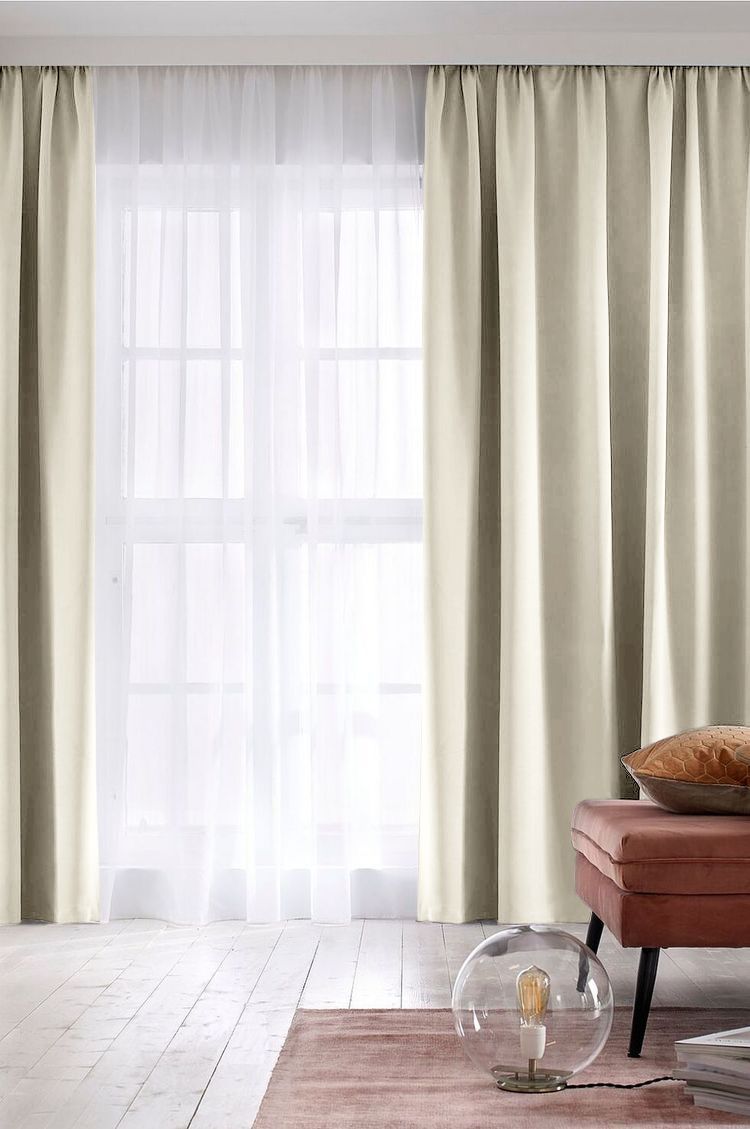 Портьера Tex Valley Сатен ширина 150 см, высота 260 см, Молочный, 2 шт