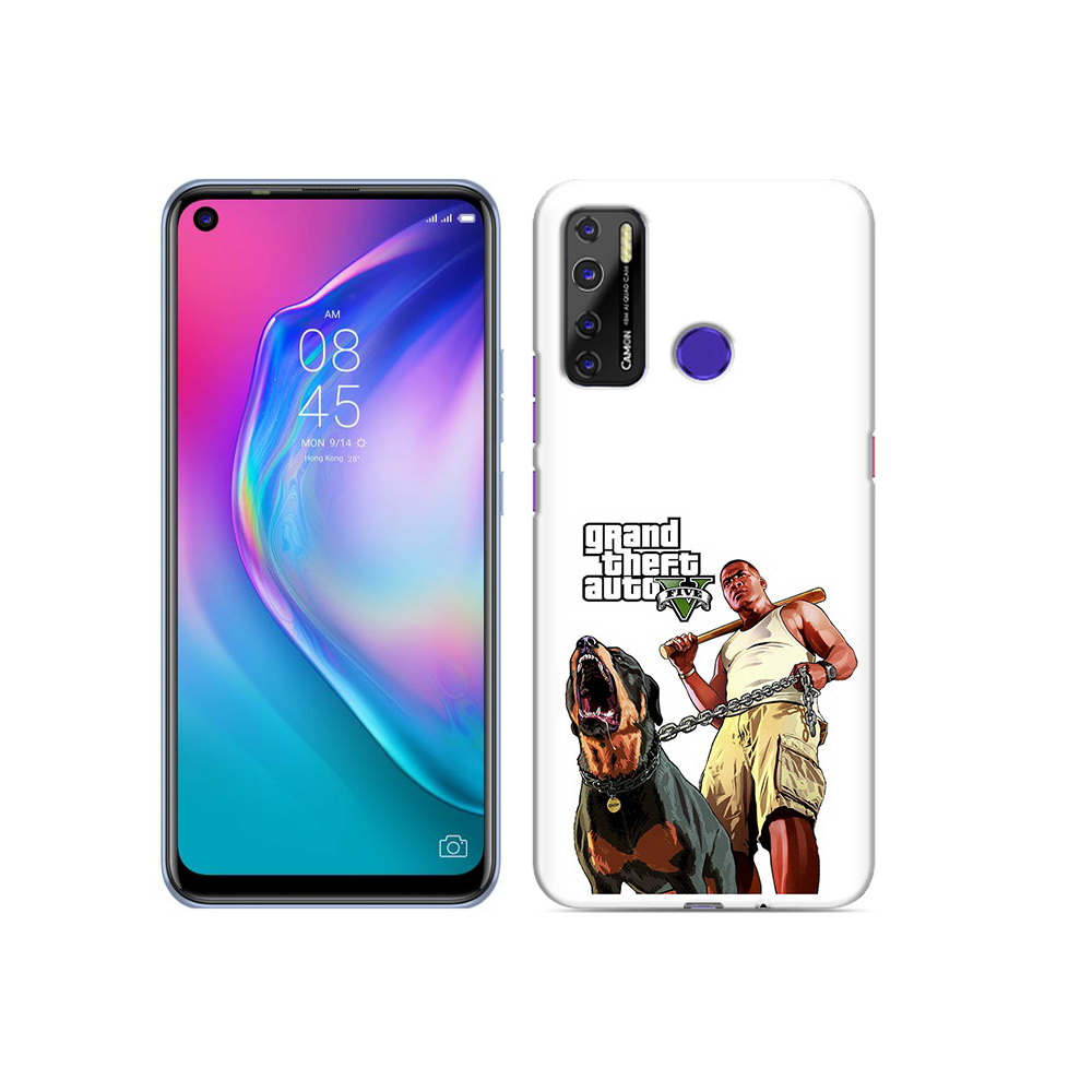 

Чехол MyPads Tocco для Tecno Camon 15 GTA грозная собака, Прозрачный, Tocco