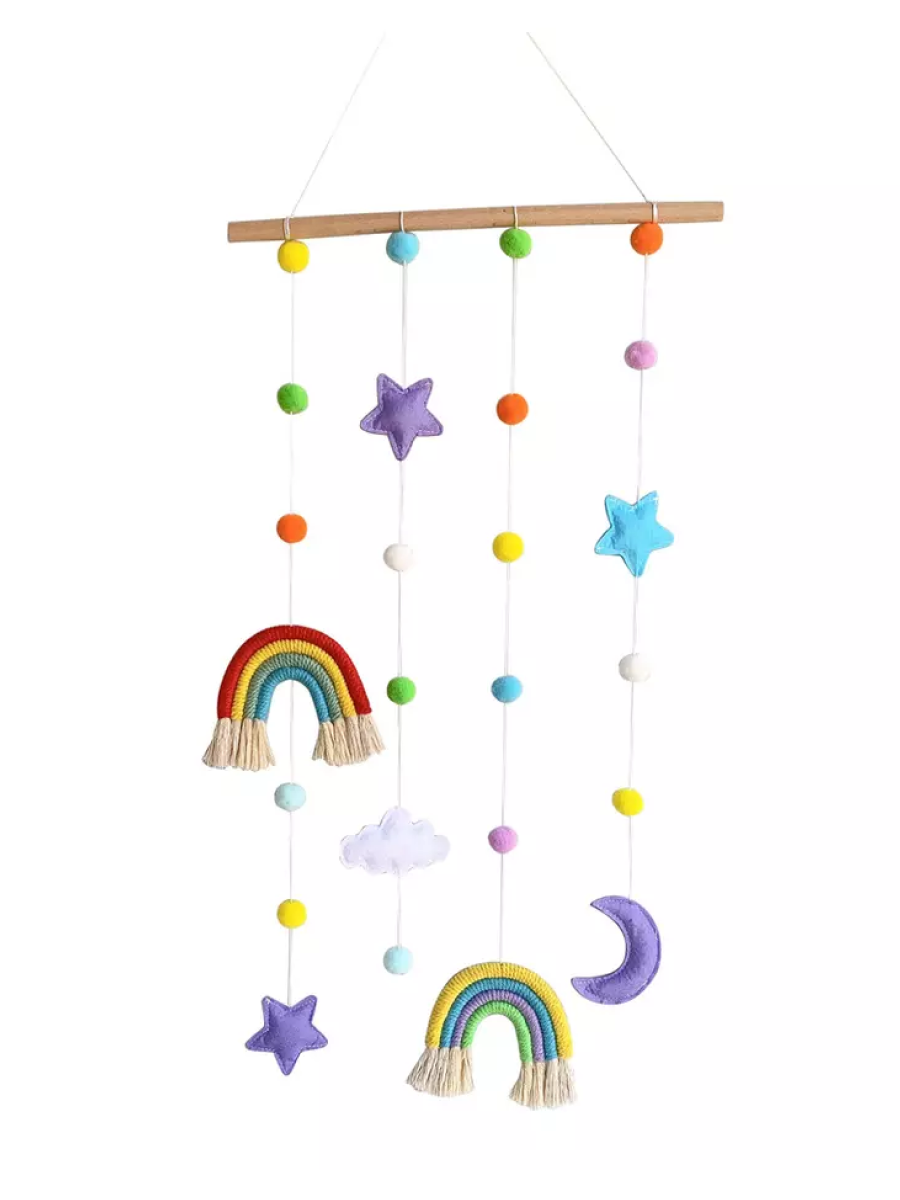 фото Декор украшение shanly радуга и звезды в детскую, подвесная декорация настенная