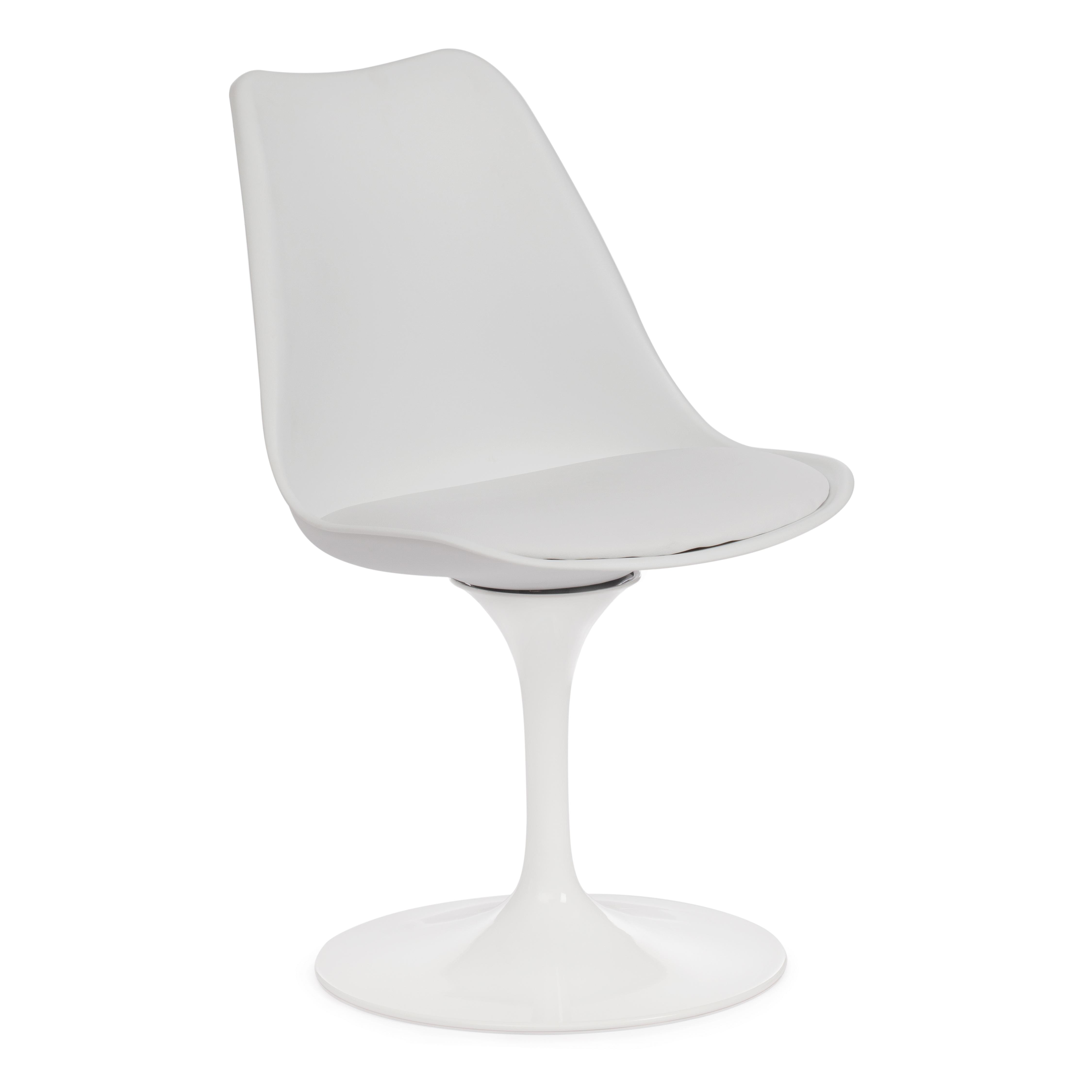 фото Стул tulip fashion chair mod.109 металл/пластик/pu 55x48x81см белый белый tetchair