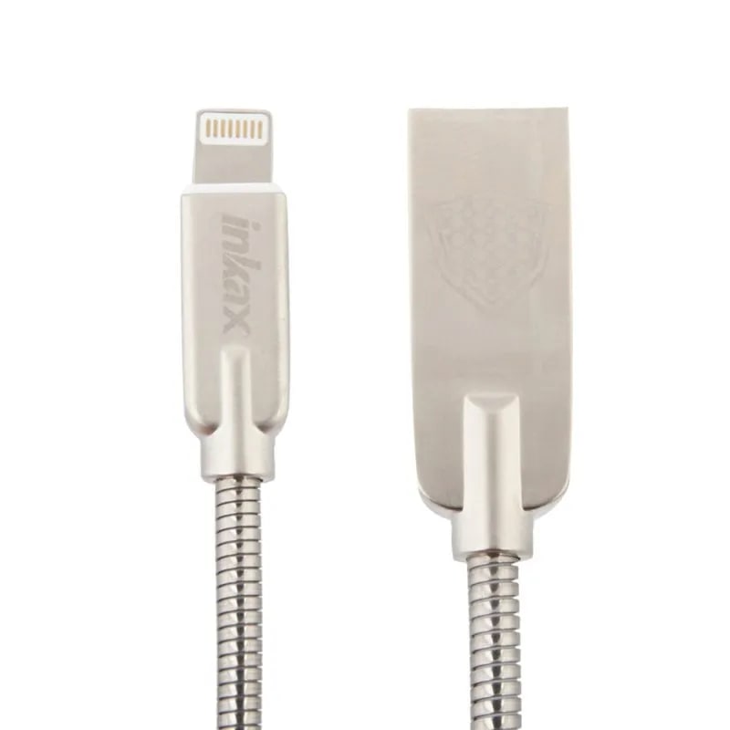 USB Кабель inkax CK-24 Knight для Apple 8 pin стальная оплетка (серебро)