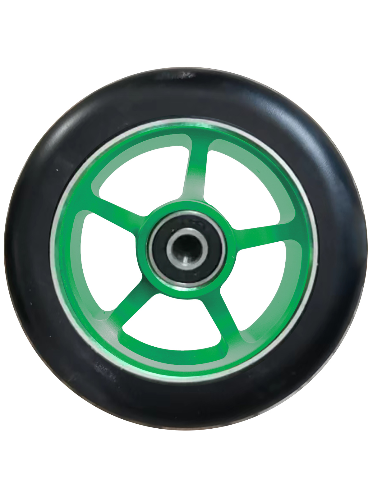 Колесо для трюкового самоката Yezz 100 мм 5S-5 спиц одинарных зеленый