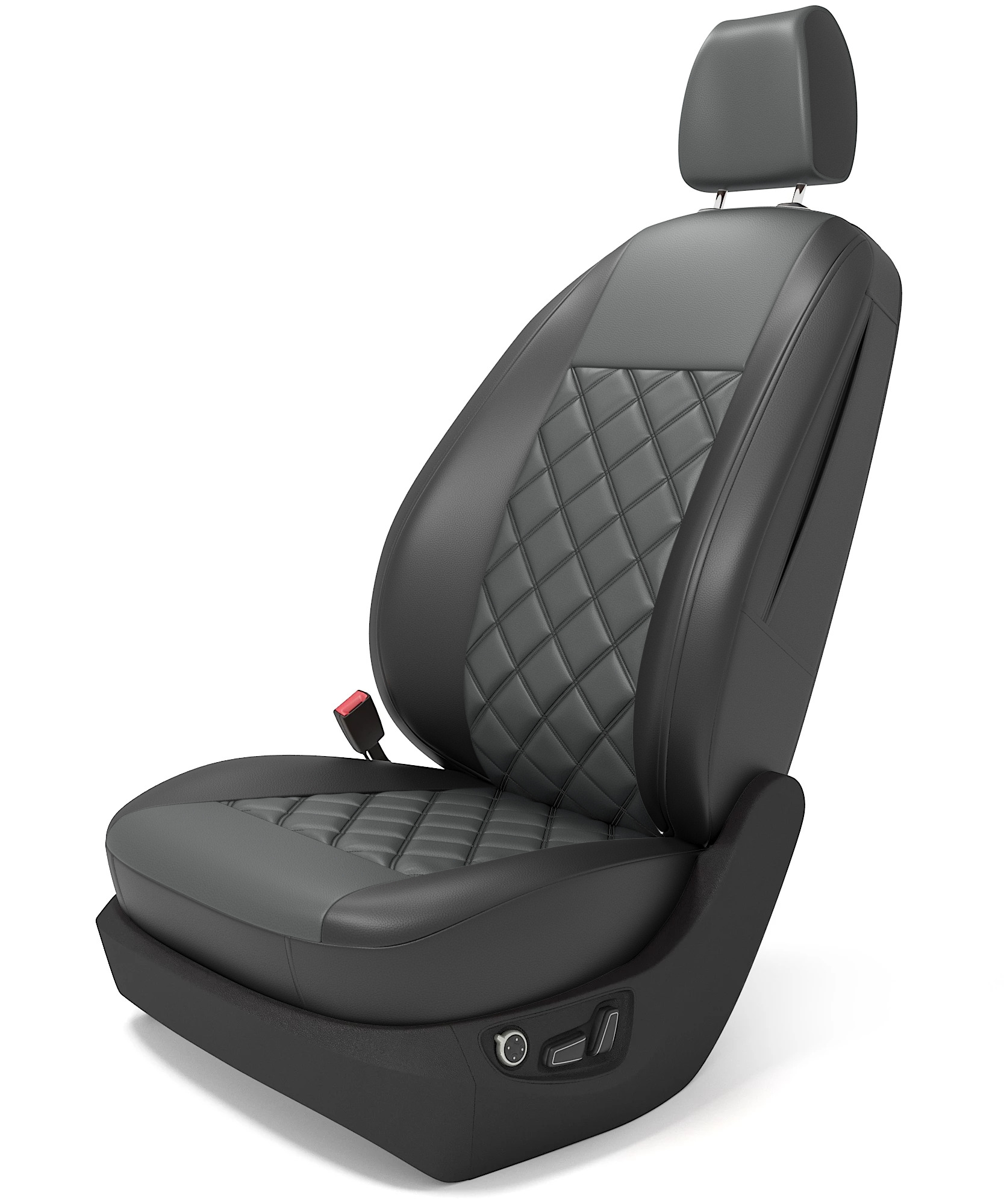 фото Чехлы на сиденья nissan sentra b17 2012-2017 / экокожа серый + черный / двойной ромб 2/3 b&m