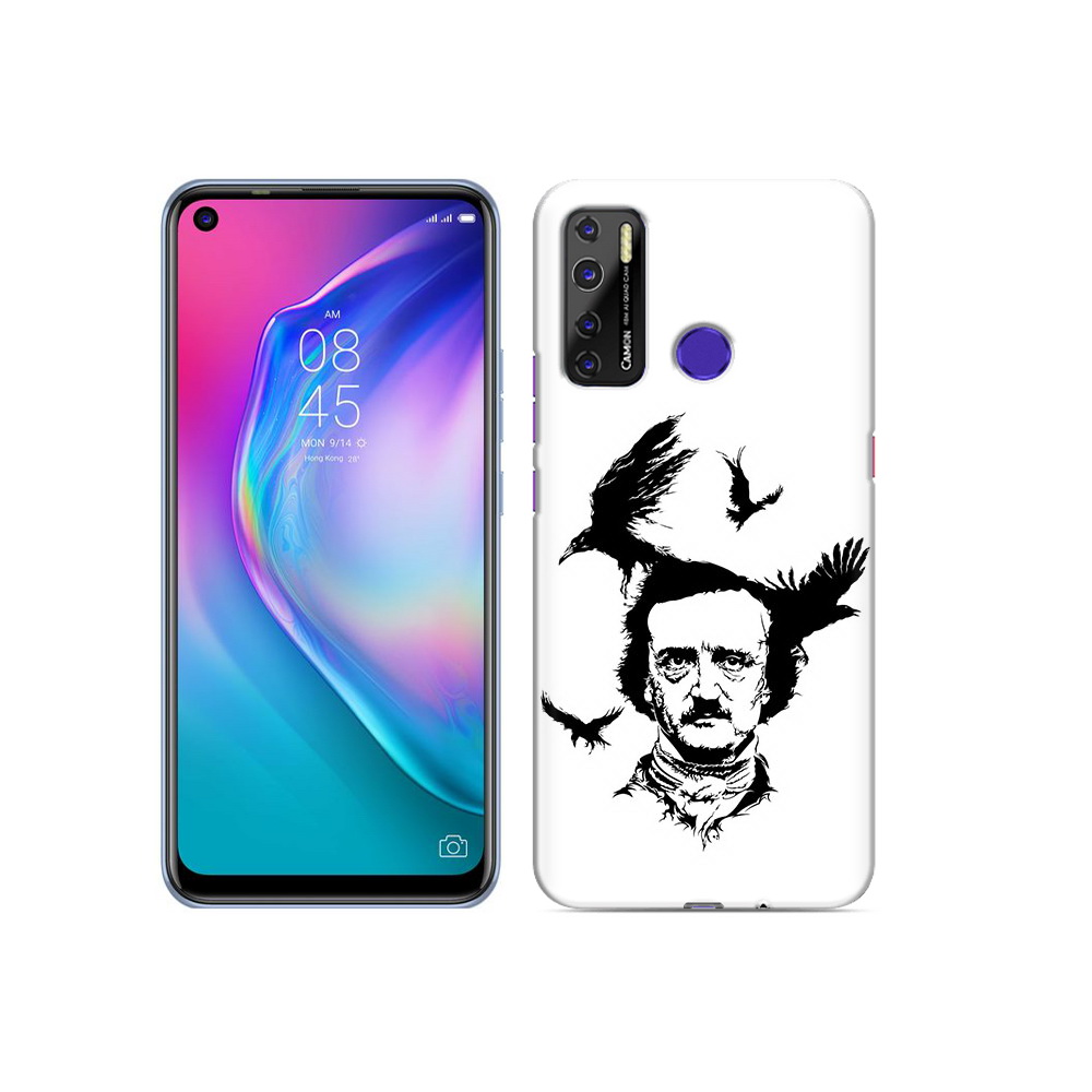 

Чехол MyPads Tocco для Tecno Camon 15 Эдгар Аллан черно белый, Прозрачный, Tocco