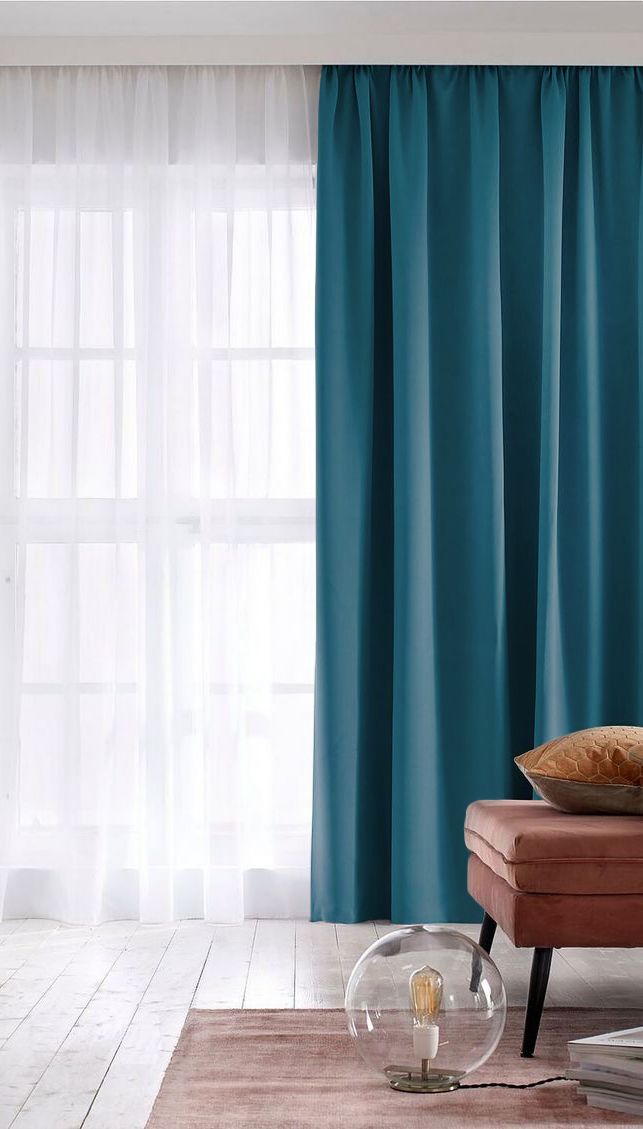 

Портьера Tex Valley Сатен ширина 270 см, высота 250 см, Темно-бирюзовый, 1 шт, Сатен Tex Valley