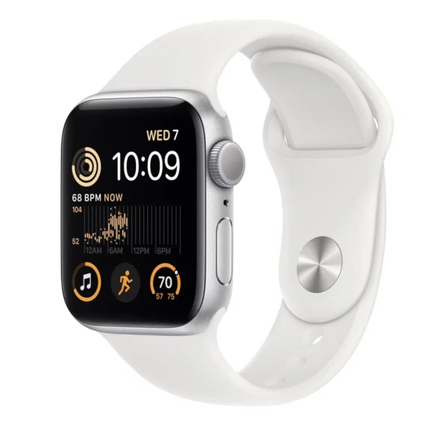 Смарт-часы Apple Watch SE Gen 2 GPS, 44mm, Silver Aluminium Case White Sport Band SM