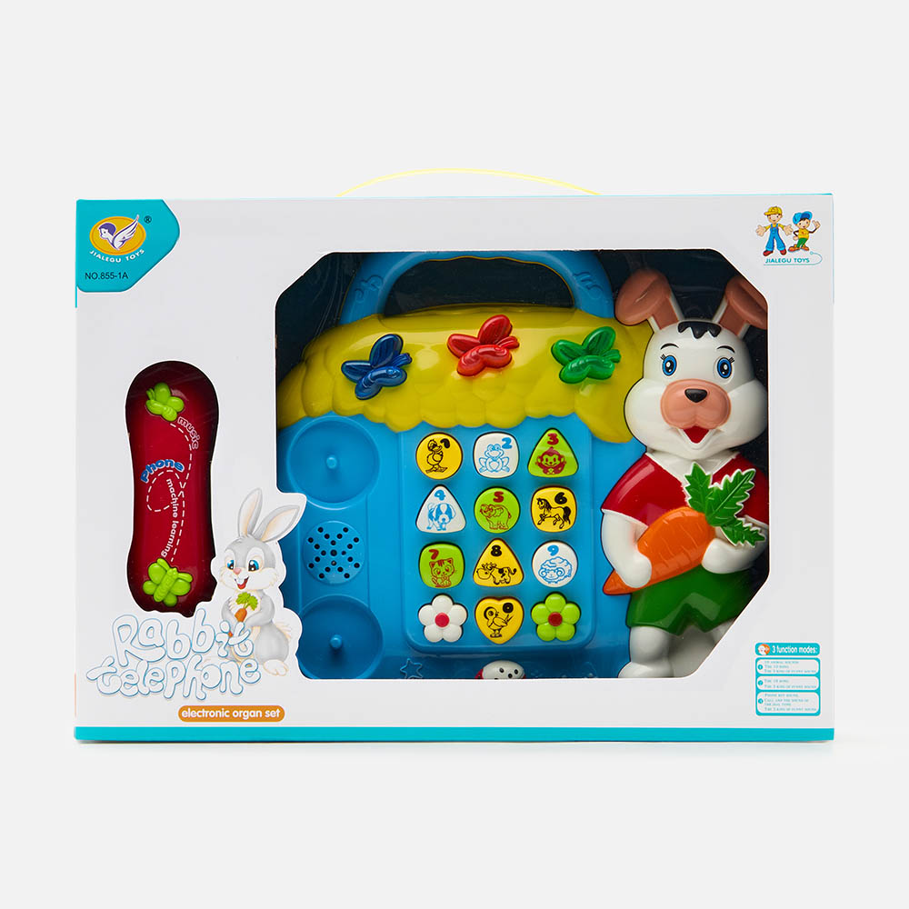 Развивающая игрушка для малышей музыкальная Jialegu Toys Телефон-Кролик, 855-1A