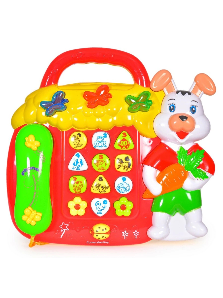 Развивающая игрушка для малышей музыкальная Jialegu Toys Телефон-Кролик, 855-1A