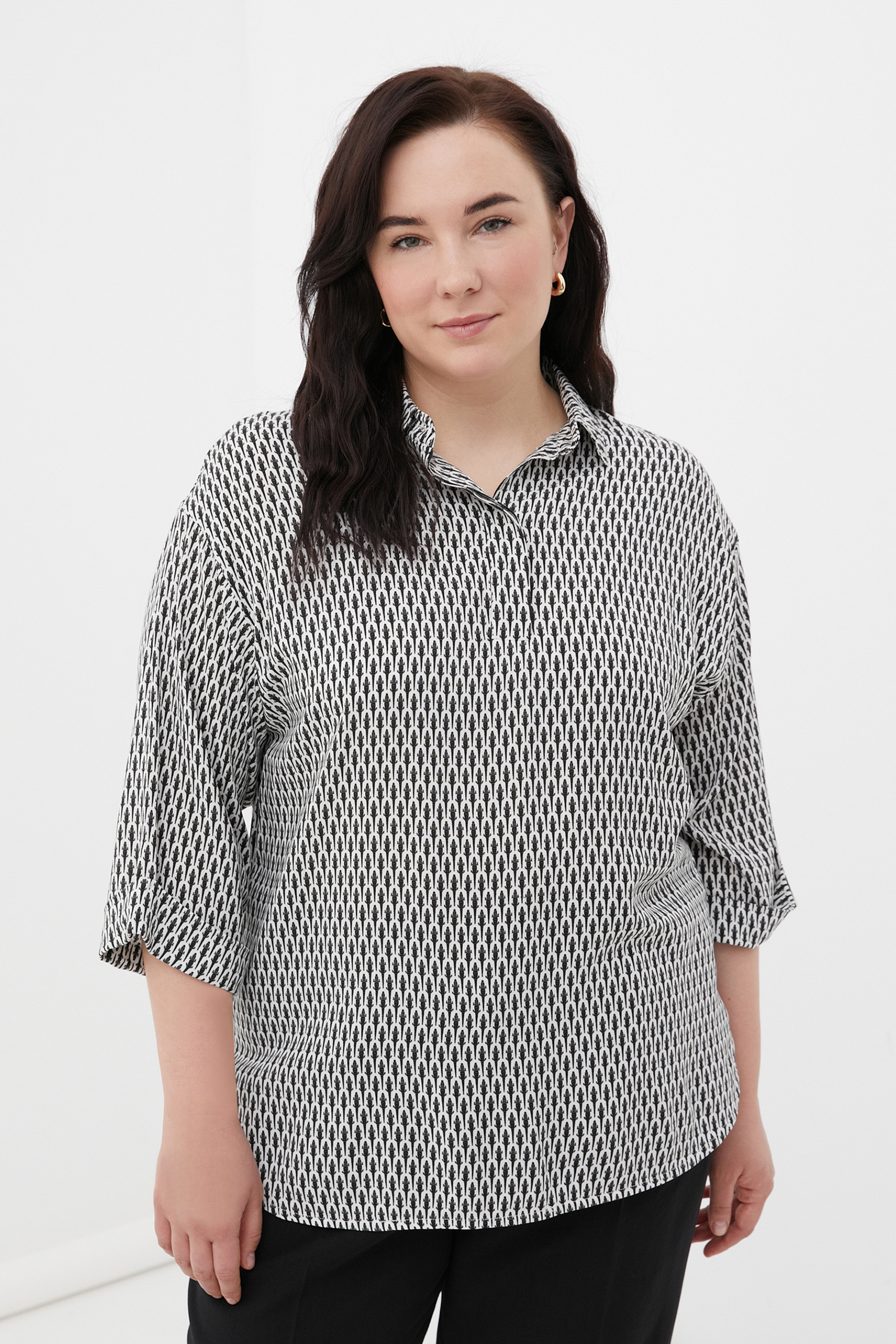 

Блуза женская Finn Flare FSC11088B черная 3XL, FSC11088B