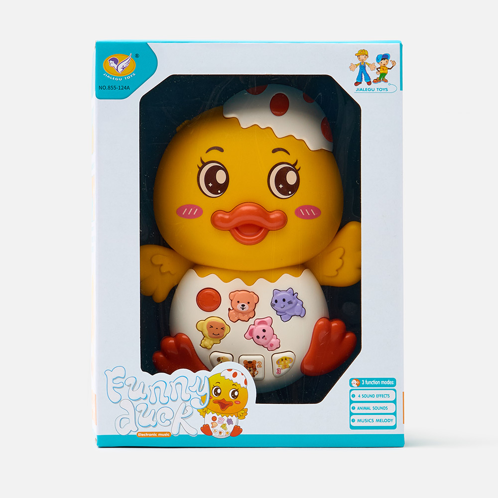 Развивающая игрушка для малышей музыкальная Jialegu Toys Уточка, 855-124A каталка игрушка yookidoo музыкальная уточка