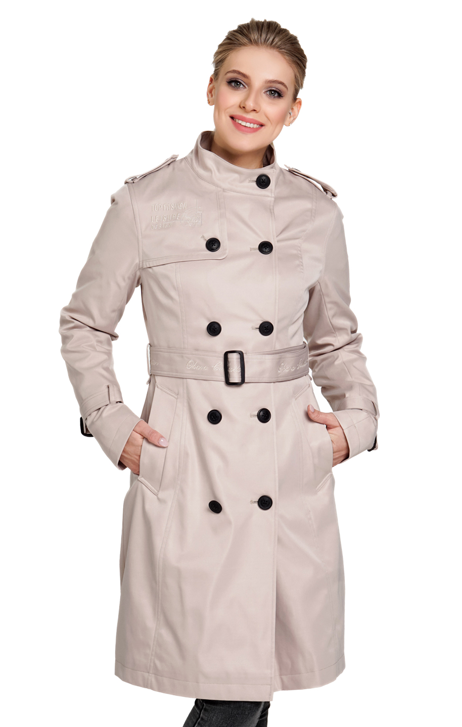 

Плащ женский OHARA KJ-19703 бежевый 46 RU, KJ-19703