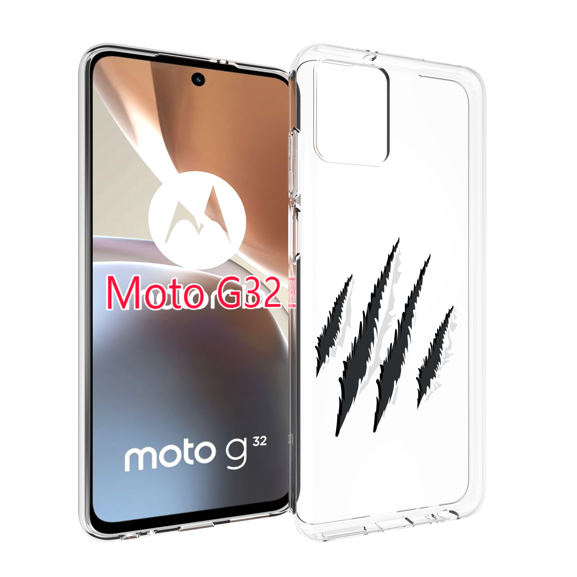

Чехол MyPads след-когтей для Motorola Moto G32, Прозрачный, Tocco