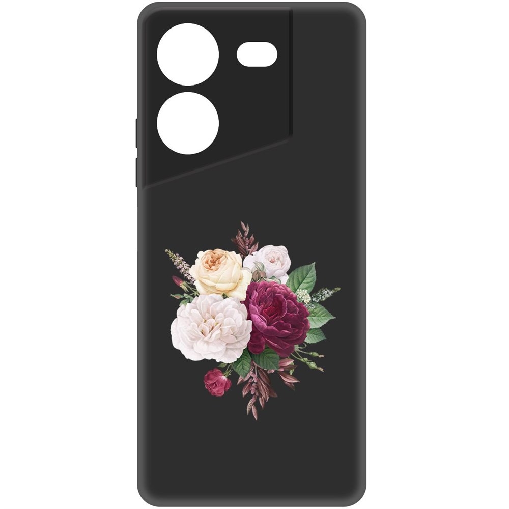 

Чехол-накладка Krutoff Soft Case Цветочная композиция для Tecno Pova 5 черный