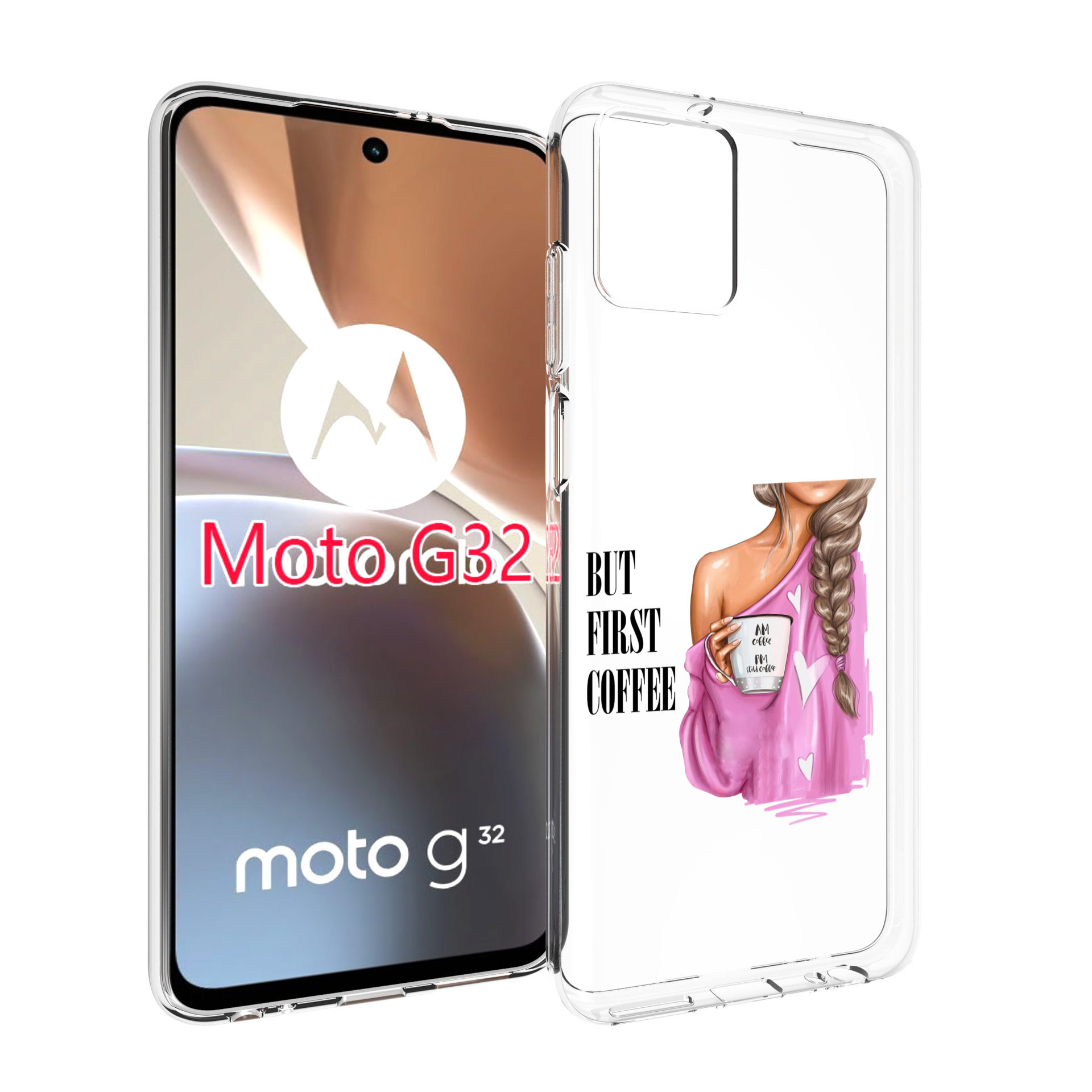 

Чехол MyPads сначала-кофе для Motorola Moto G32, Прозрачный, Tocco