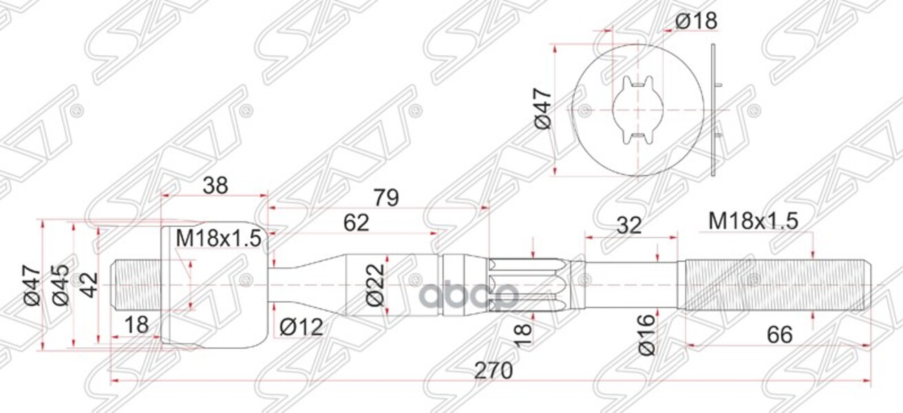 

Тяга Рулевая Toyota Dyna 150 01- Sat арт. ST-45503-29425