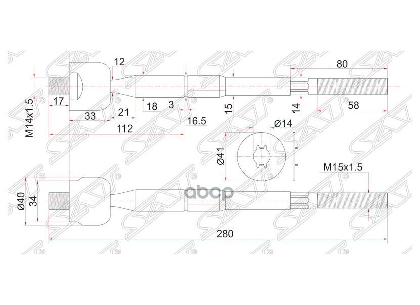 

Тяга Рулевая Toyota Dyna,Toyoace,Hiace 95-01 Sat арт. ST-45503-29655