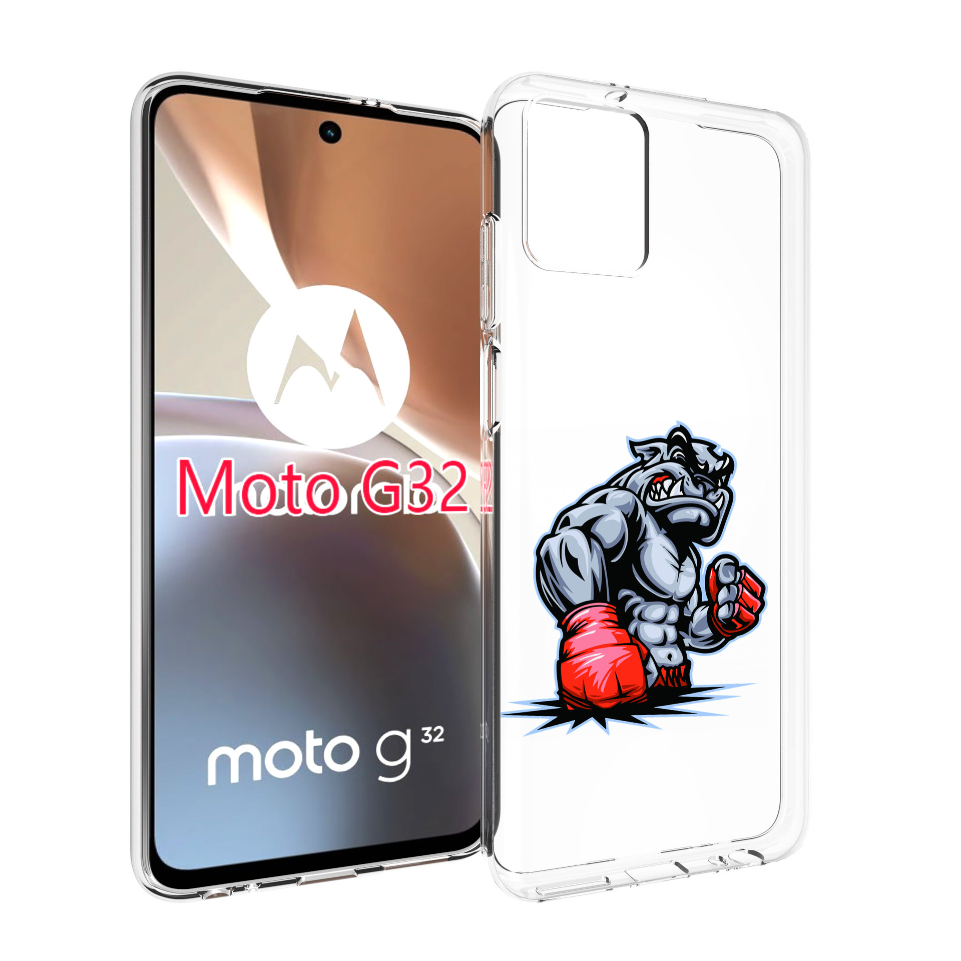

Чехол MyPads собака-боксер для Motorola Moto G32, Прозрачный, Tocco