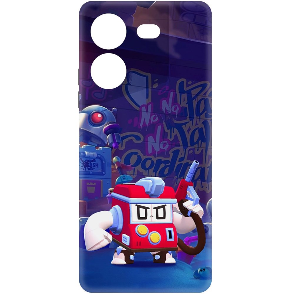 

Чехол-накладка Krutoff Soft Case Brawl Stars - V8-БИТ для Tecno Pova 5 черный