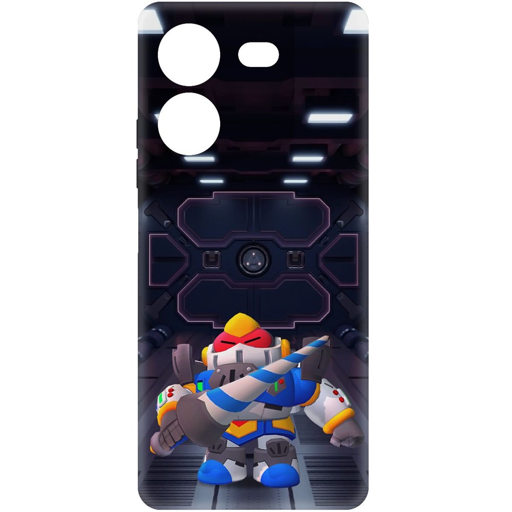 

Чехол-накладка Krutoff Soft Case Brawl Stars - Паладин Вольт-Меха для Tecno Pova 5 черный